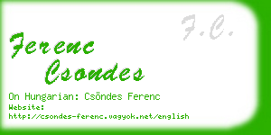 ferenc csondes business card